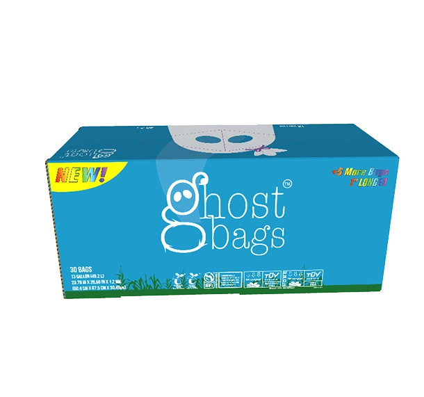 Ghost Bags - 100% Home Compostable & Biodegradable Garbage Bags, Plastic-free alternative, Microplastic-free