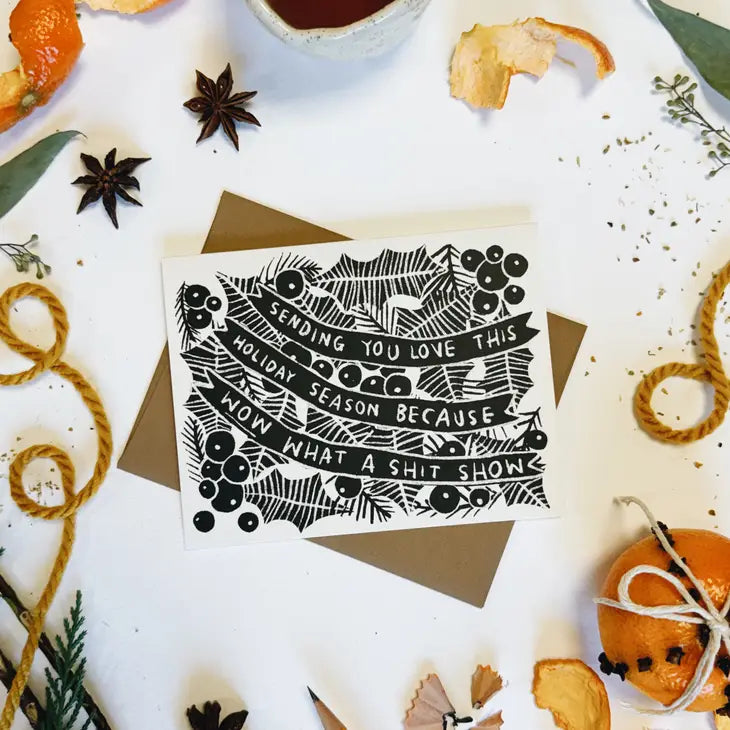 Zero-waste Holiday Greeting Cards - Blank Inside, Plastic-free, Soy-based Ink, Artisan-crafted