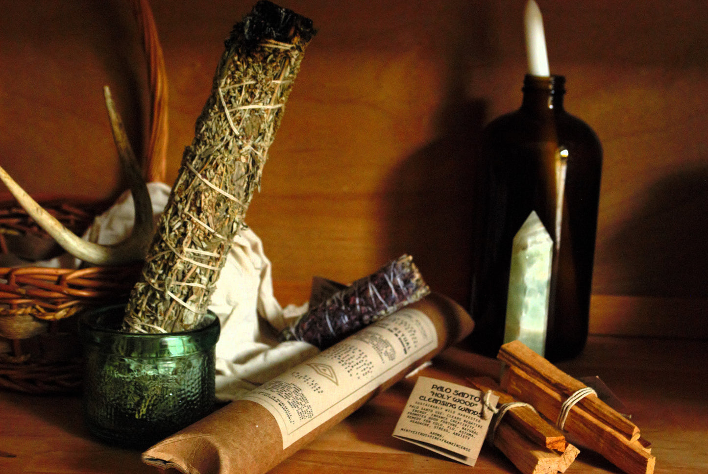 Mugwort Smudge Wand - Non-toxic Aromatherapy, Organic, Cleansing, Fights Airborne Bacteria