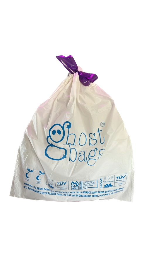 Ghost Bags - 100% Home Compostable & Biodegradable Garbage Bags, Plastic-free alternative, Microplastic-free