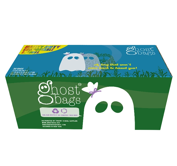 Ghost Bags - 100% Home Compostable & Biodegradable Garbage Bags, Plastic-free alternative, Microplastic-free