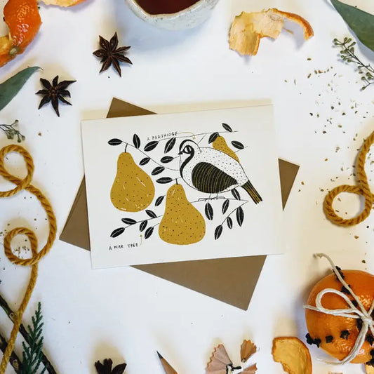 Zero-waste Holiday Greeting Cards - Blank Inside, Plastic-free, Soy-based Ink, Artisan-crafted